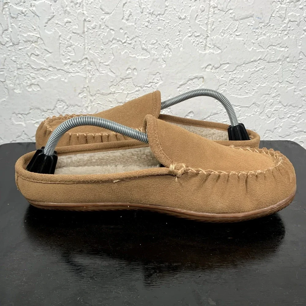 Tommy Bahama Slip On Mens Size 9 Tan Brown Faux Fur Comfort Shoes‎ TB6102S